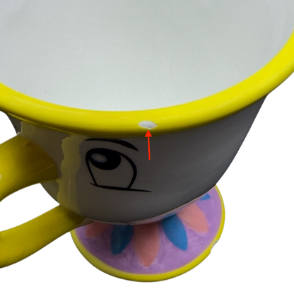 Beauty and the Beast Chip Potts Smiling Mug Disney with vibrant yellow and floral design