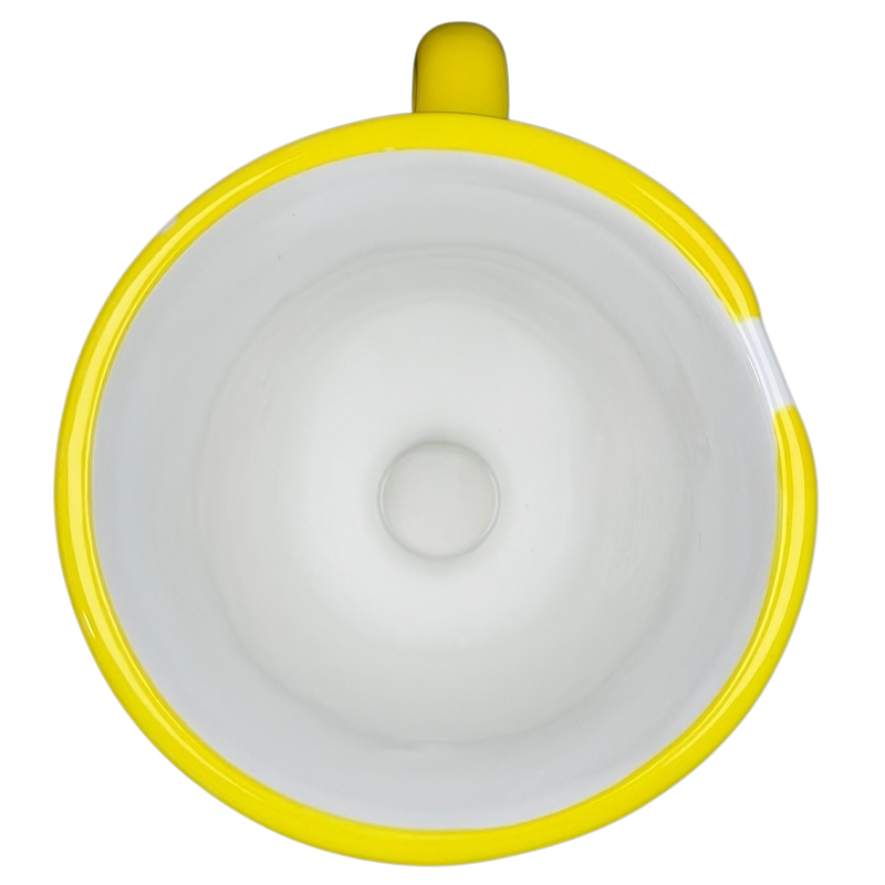Top view of the Beauty and the Beast Chip Potts Smiling Mug Disney in bright yellow color