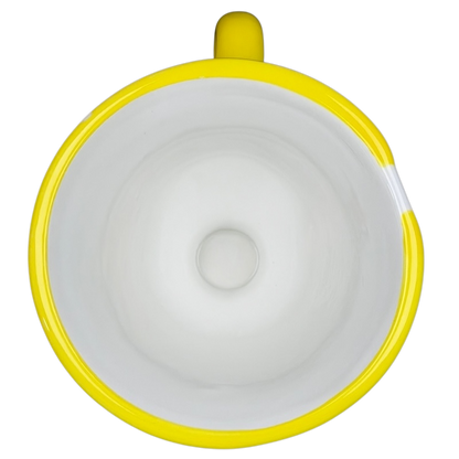 Top view of the Beauty and the Beast Chip Potts Smiling Mug Disney in bright yellow color