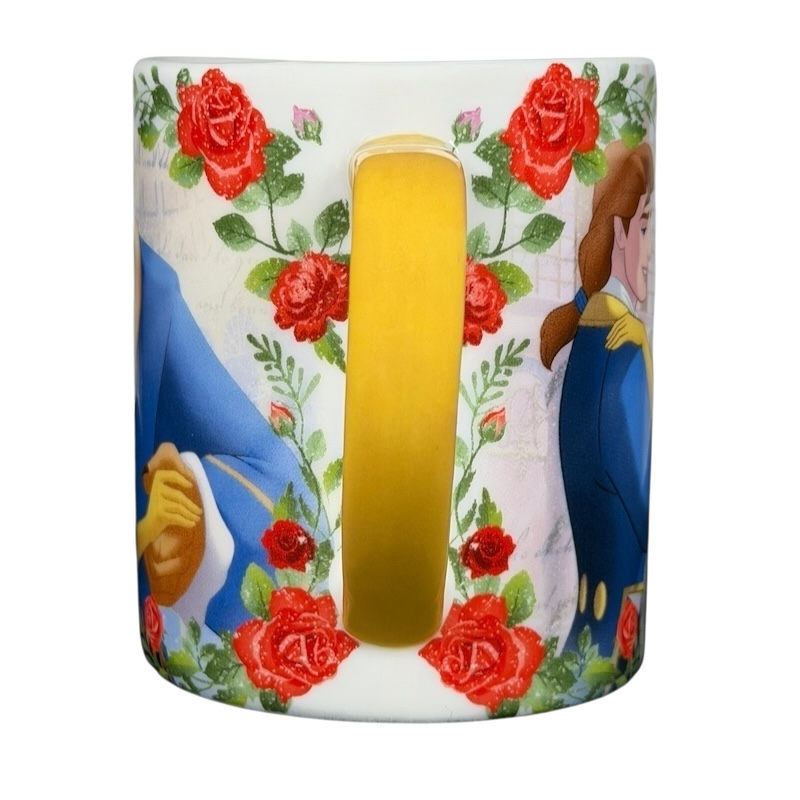 Beauty and the Beast Floral Collectible Disney mug featuring Belle and the Beast among red roses