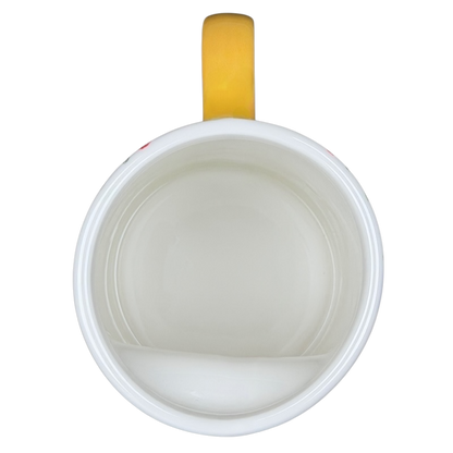 Inside view of the Beauty and the Beast Floral Collectible Disney mug revealing its smooth white interior