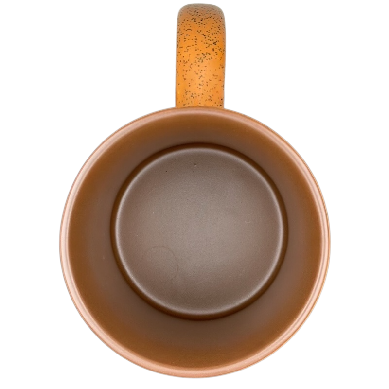 Disney Big Thunder Mountain Railroad Mug with a unique brown interior and orange speckled handle