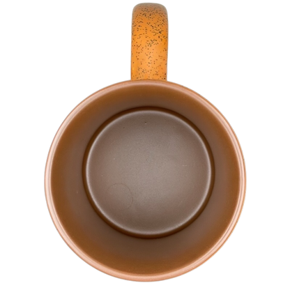 Disney Big Thunder Mountain Railroad Mug with a unique brown interior and orange speckled handle