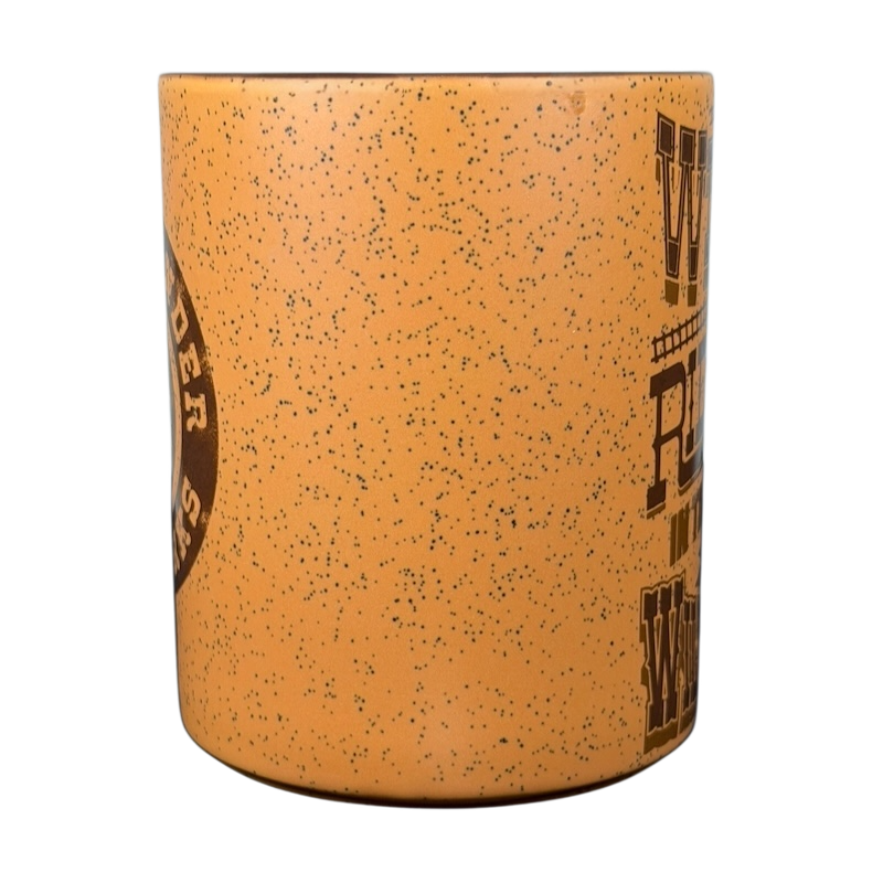 Disney Big Thunder Mountain Railroad Mug in Orange with Vintage Western Design Elements