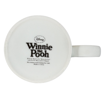 Bottom view of Disney collectible mug Eeyore Piglet with Winnie the Pooh logo and microwave safe label