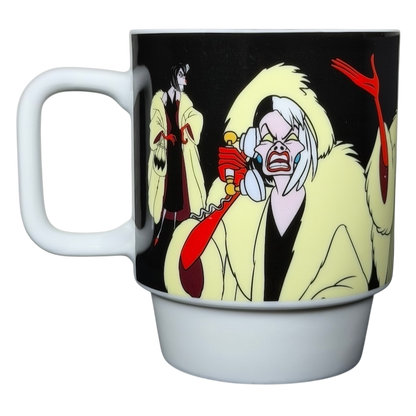 Disney Cruella de Vil Villains stackable mug featuring colorful design with Cruella and her iconic fashion style