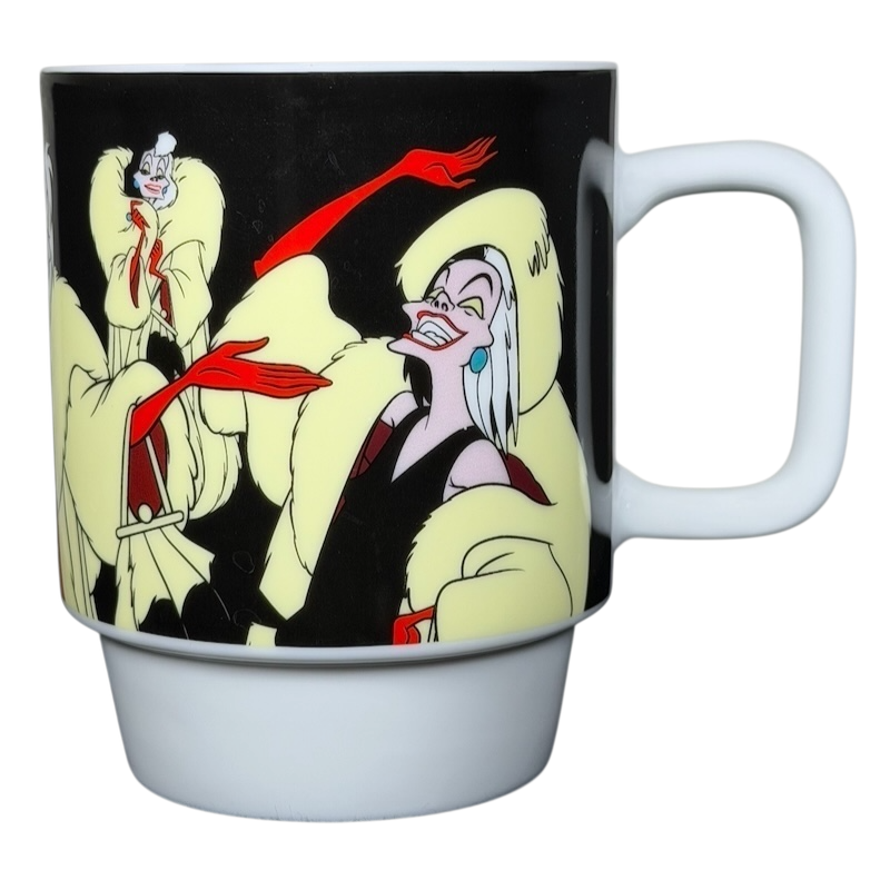 Disney Cruella de Vil Villains stackable mug featuring bold graphic design of Cruella
