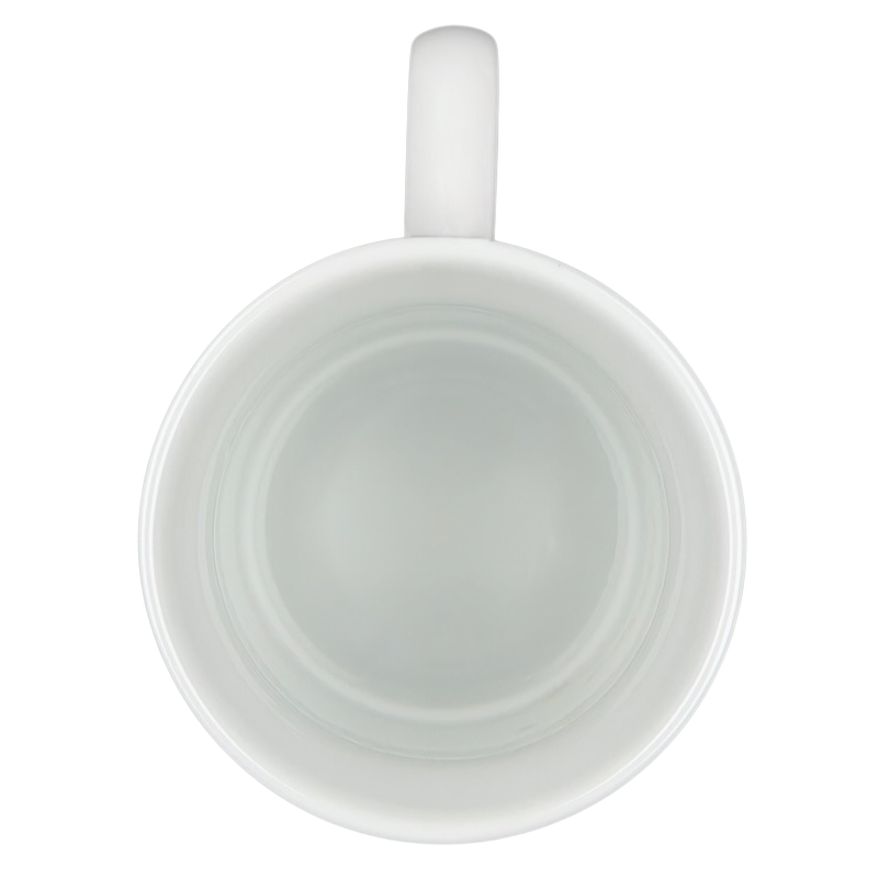 Inside view of a white Disney Cruella de Vil Villains stackable mug for stylish drinkware