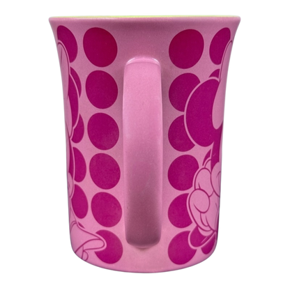 Disney Parks Minnie Mouse vintage mug pink polka dot ceramic mug with handle and Minnie silhouette