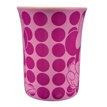 Disney Parks Minnie Mouse vintage mug pink polka dot ceramic cup with Minnie silhouette and bow