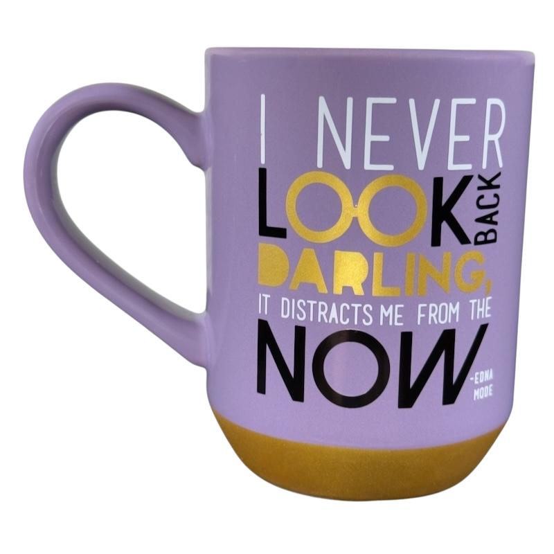 Purple Edna Mode Disney mug with inspirational quote and gold accents for fans