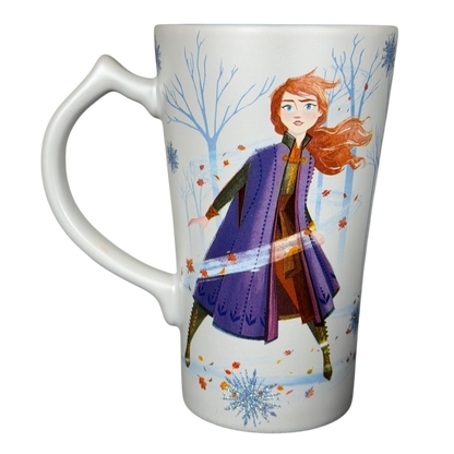 Disney Frozen Elsa and Anna mug featuring Anna in a winter scene design