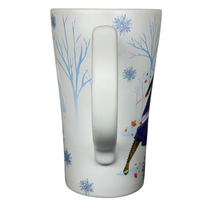 Disney Frozen Elsa and Anna mug featuring vibrant character designs and winter-themed graphics