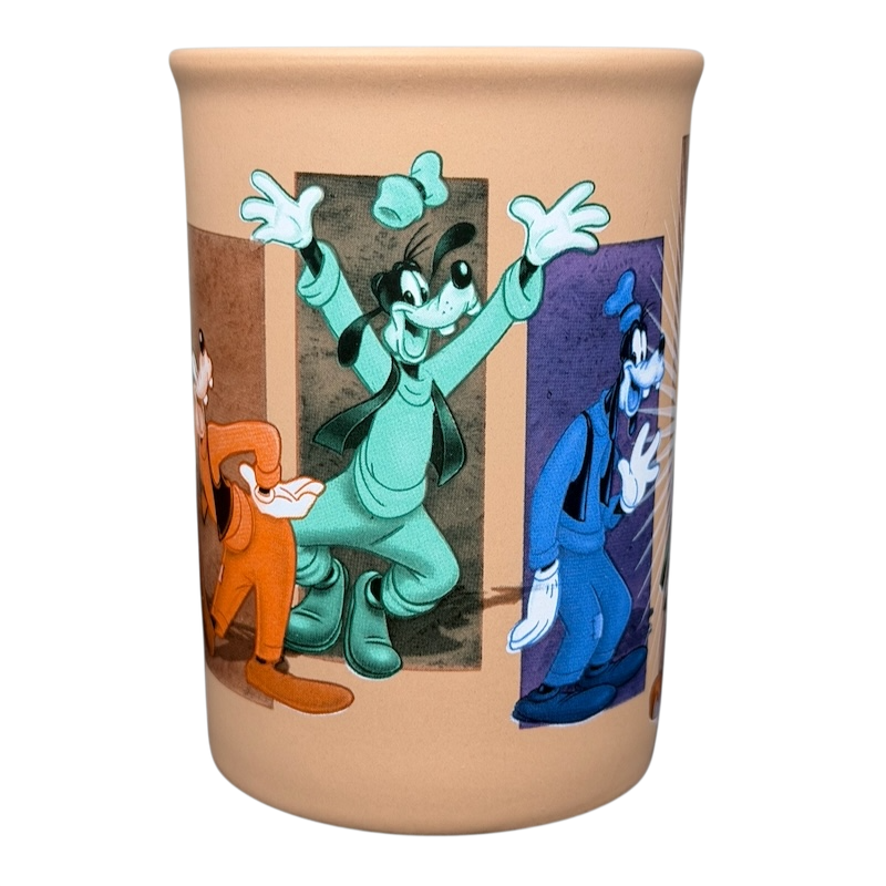 Goofy 5 Poses Walt Disney World Mug Disney featuring colorful illustrations of Goofy in various poses