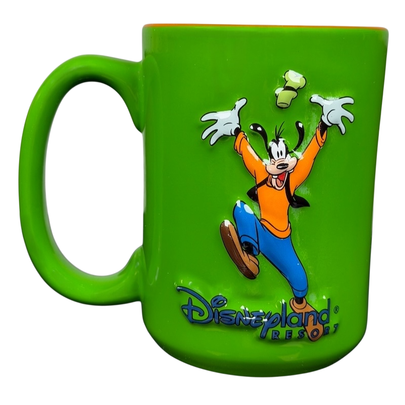 Goofy Celebrating Disneyland Resort Mug in Green with Playful Design and Logo