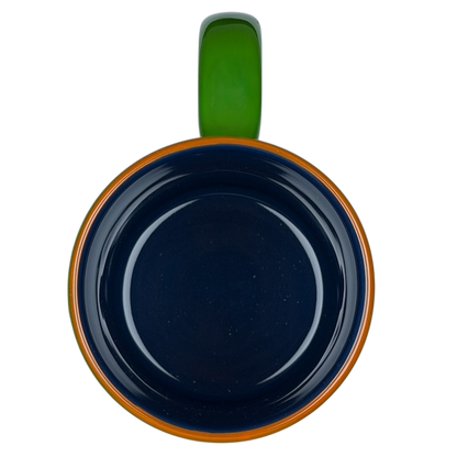 Goofy Celebrating Disneyland Resort Mug with a colorful handle and deep blue interior