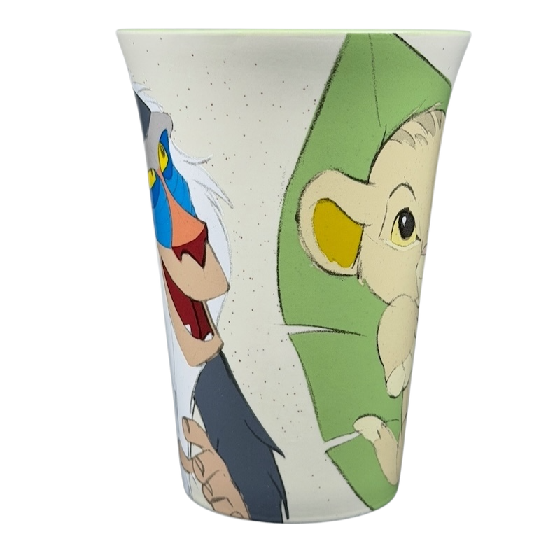 Disney Lion King Bay Simba Rafiki mug collectible featuring Simba and Rafiki in vibrant colors