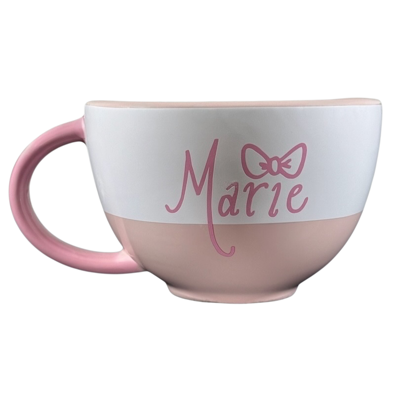 Marie Aristocats Vintage Smile Disney mug with pink handle and white and pink color design