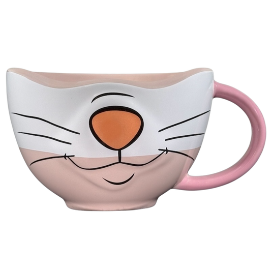Marie Aristocats Vintage Smile Disney mug with cat face design and pink handle