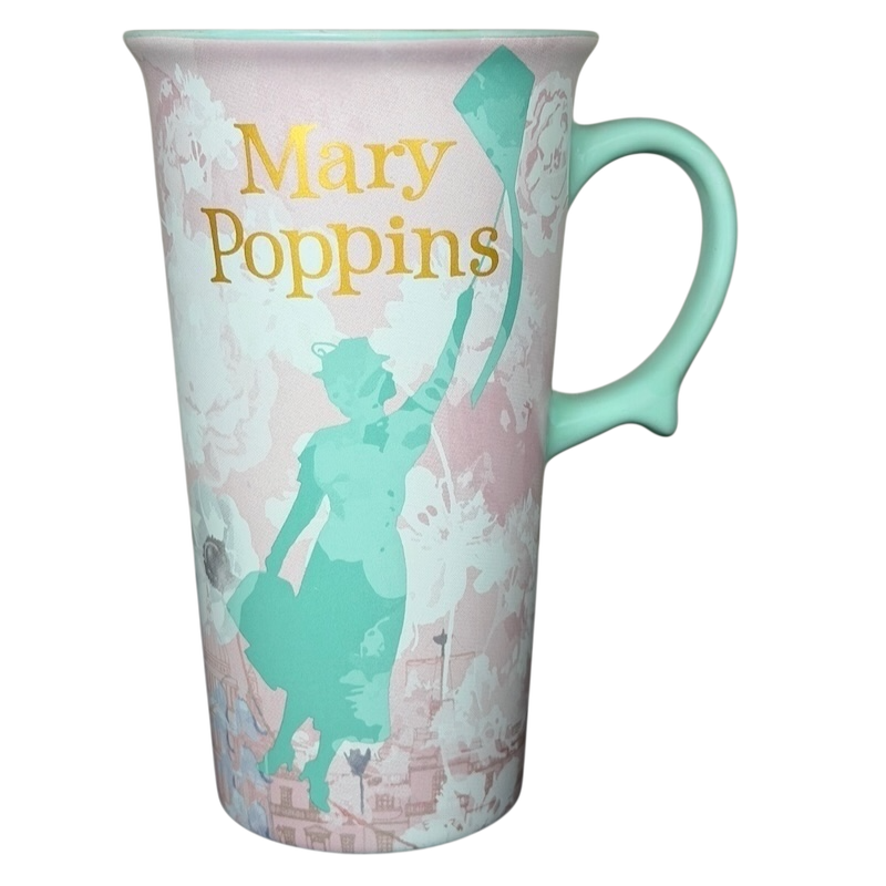 Mary Poppins mug Disney collectible featuring silhouette design and golden lettering