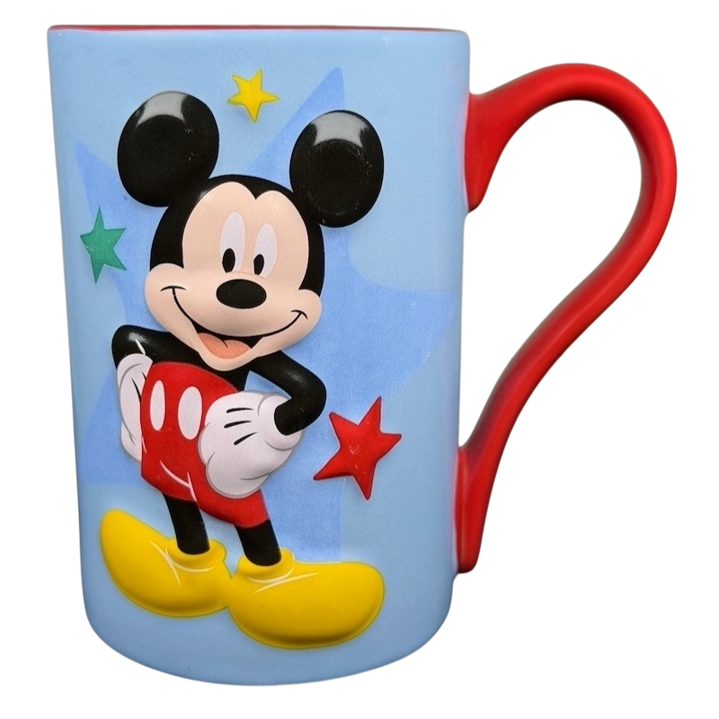 Mickey Mouse embossed stars Disney mug featuring colorful design and playful Mickey character