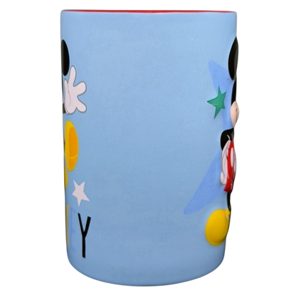 Mickey Mouse embossed stars Disney mug featuring colorful designs and a smooth surface