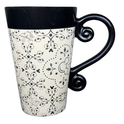 Mickey Mouse Icons Scrollwork Latte Mug Disney Parks with elegant design and unique handle
