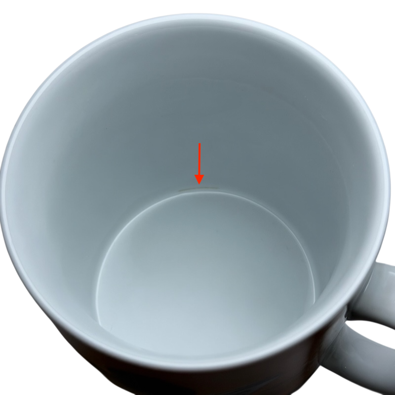 Inside view of Disney Mickey Mouse I'm All Ears jumbo mug showcasing its spacious design