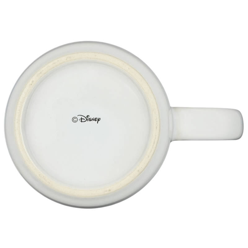 Bottom view of a Mickey Mouse Pizazz Disney mug featuring a smooth ceramic design