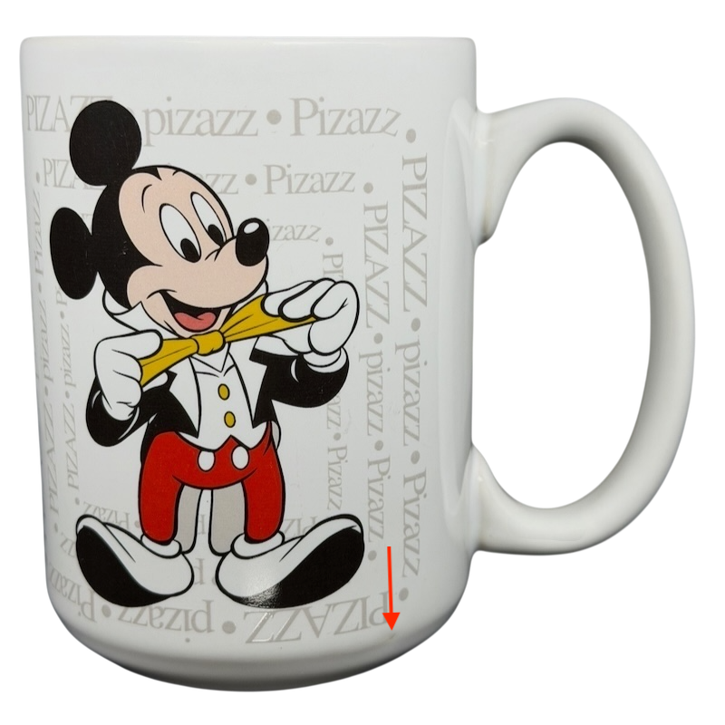 Mickey Mouse Pizazz Disney mug featuring a cheerful Mickey holding a yellow straw with a playful background