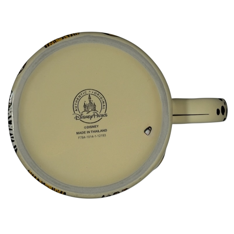 Bottom view of Disney Mickey Mouse vintage Animal Kingdom mug showing authentic Disney Parks mark
