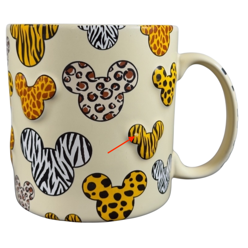 Disney Mickey Mouse vintage Animal Kingdom mug with animal print Mickey Mouse head silhouettes