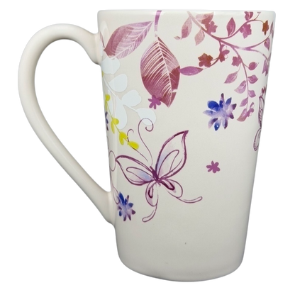 Disney Minnie Mouse butterflies and flowers mug featuring colorful floral designs and a butterfly motif