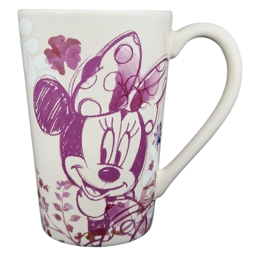 Minnie Mouse butterflies and flowers mug featuring a cute design in purple tones