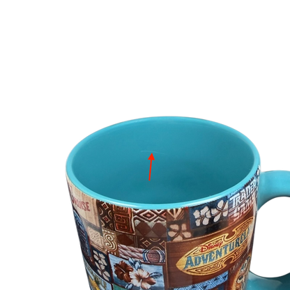 Colorful Adventureland Trader Sam's Tiki Mug Disney Parks featuring intricate tropical designs