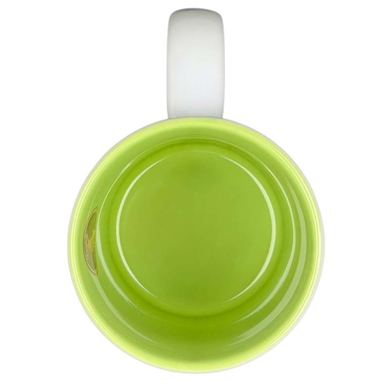 Top view of Bambi Woodland Friends Mug Disney Parks in vibrant green color with a smooth finish