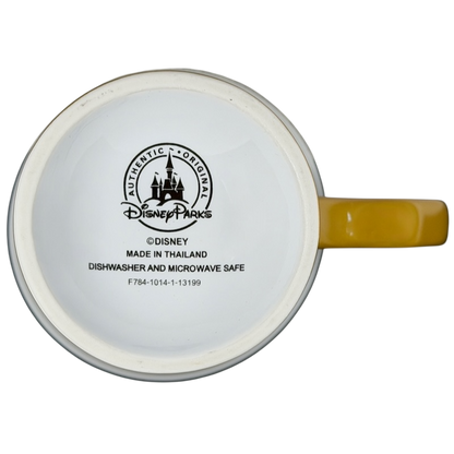 Beauty and the Beast Silhouette Pedestal Mug Disney Parks featuring a vibrant yellow handle and detailed design