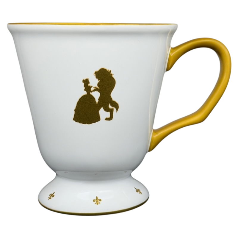 Beauty and the Beast Silhouette Pedestal Mug Disney Parks featuring Belle and the Beast in a classic design