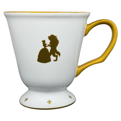 Beauty and the Beast Silhouette Pedestal Mug Disney Parks featuring Belle and the Beast in a classic design