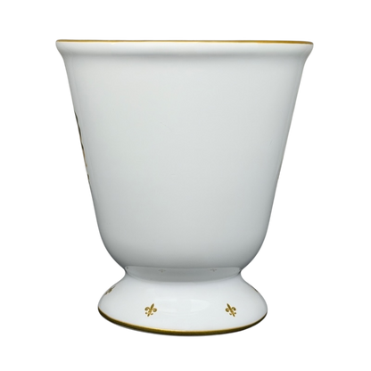 Beauty and the Beast Silhouette Pedestal Mug Disney Parks in elegant white with gold accents