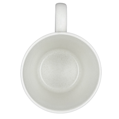 Top view of the Living In A Fantasyland Gold Castle Mug Disney Parks with a smooth white finish