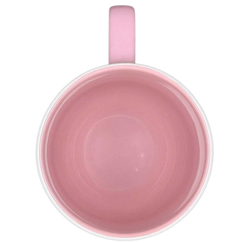 Top view of a pink Minnie Mouse Silhouette Mug Disney Parks featuring a smooth inner surface