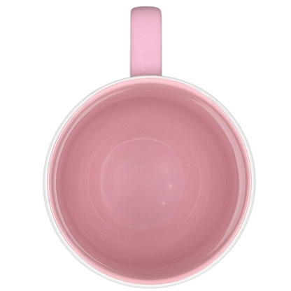 Top view of a pink Minnie Mouse Silhouette Mug Disney Parks featuring a smooth inner surface