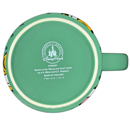 Bottom view of Tigger T.T.F.N. Glitter Collectible Mug Disney Parks with green design and Disney logo