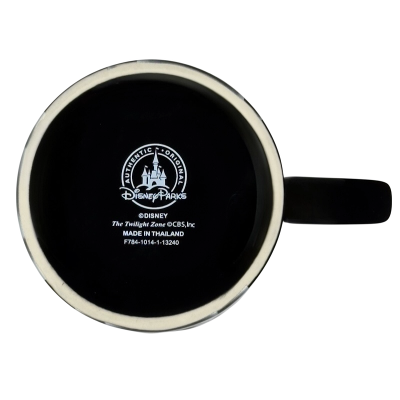 Bottom view of Twilight Zone Tower of Terror Disney collectible mug showing Disney Parks logo and maker marks