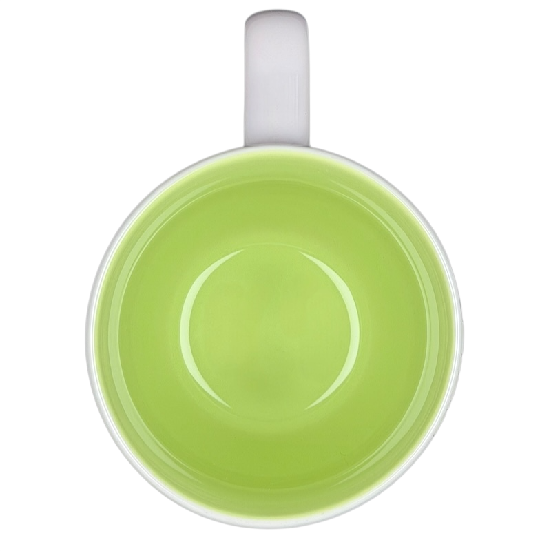 Inside view of the Princess Tiana Never Give Up Mug Disney Parks in vibrant green color