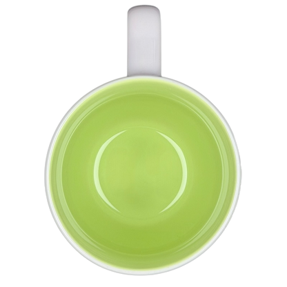 Inside view of the Princess Tiana Never Give Up Mug Disney Parks in vibrant green color