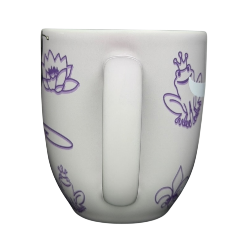 Princess Tiana Never Give Up Mug Disney Parks featuring frog and lily pad designs