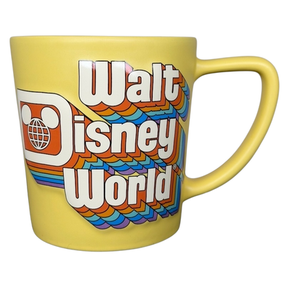 Disney retro collectible rainbow logo mug featuring Walt Disney World in vibrant colors