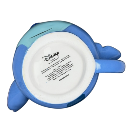Bottom view of Stitch 3D Collectible Shaped Mug Disney featuring a colorful design and handle